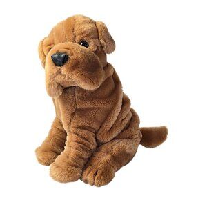 Sharpei Dog Plush Prestige Toy Corp Vintage Stuffed Animal Toy Brown Puppy 1985